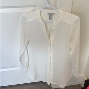 White Long sleeve button up blouse